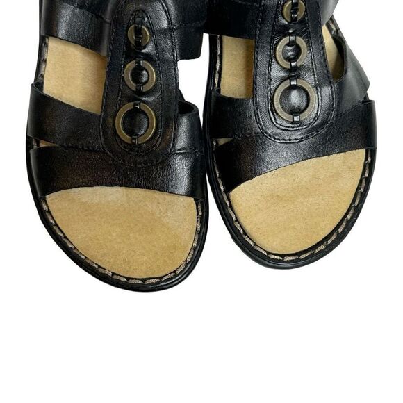 Clark’s bendables black leather wedge sandals size 6 - Picture 8 of 15